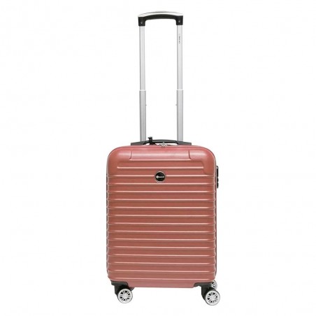 Valise cabine + vanity BENZI "Stripes" rose gold | Set de bagages femme pas cher