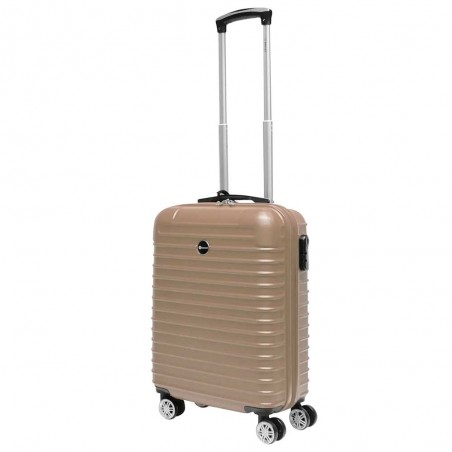 Valise cabine + vanity BENZI "Stripes" champagne | Set de bagages femme pas cher