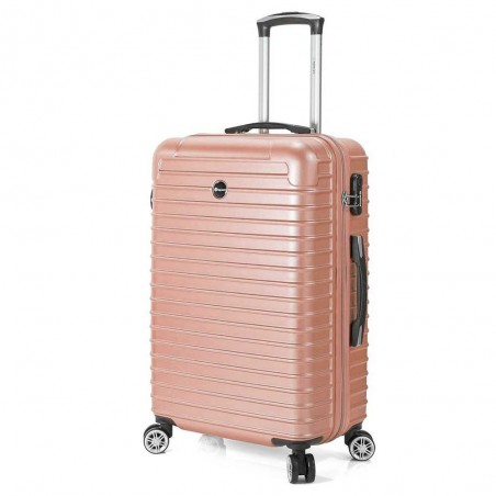 Valise medium 66 cm BENZI "Stripes" rose gold | Bagage soute taille moyenne femme pas cher