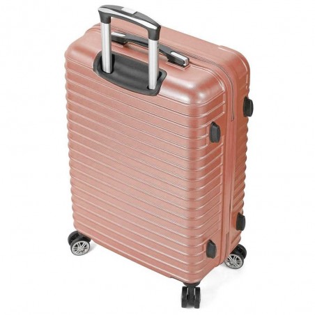 Valise medium 66 cm BENZI "Stripes" rose gold | Bagage soute taille moyenne femme pas cher