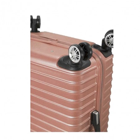 Valise medium 66 cm BENZI "Stripes" rose gold | Bagage soute taille moyenne femme pas cher