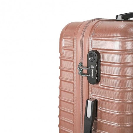 Valise medium 66 cm BENZI "Stripes" rose gold | Bagage soute taille moyenne femme pas cher