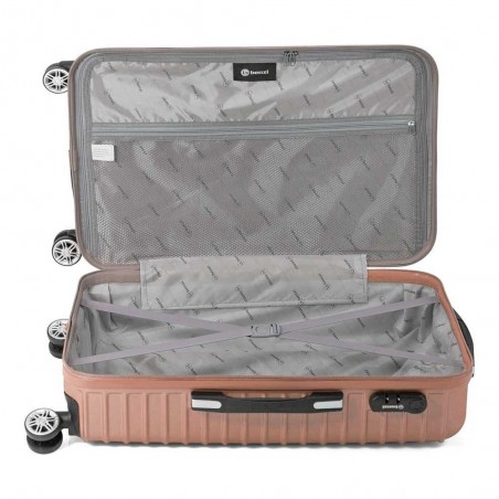 Valise medium 66 cm BENZI "Stripes" rose gold | Bagage soute taille moyenne femme pas cher