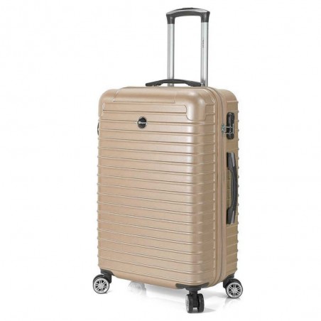Valise medium 66 cm BENZI "Stripes" champagne | Bagage soute taille moyenne femme pas cher