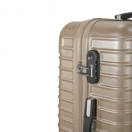 Valise medium 66 cm BENZI "Stripes" champagne | Bagage soute taille moyenne femme pas cher