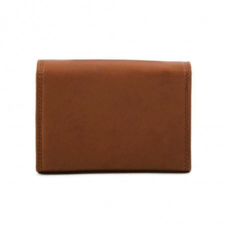 Porte-monnaie multifonctions en cuir KATANA marron | Bourse porte-cartes femme petit format qualité pas cher