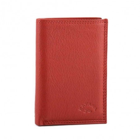 Porte-cartes en cuir KATANA protection RFID rouge – Portefeuille étui cartes bancaires sécurisé anti ondes