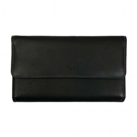 Portefeuille compagnon en cuir KATANA noir | Tout-en-un femme grand format porte-chéquier pas cher Portefeuille compagnon en cuir KATANA noir | Tout-en-un femme grand format porte-chéquier pas cher