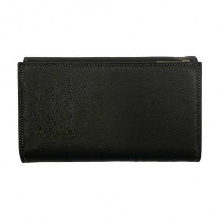 Portefeuille compagnon en cuir KATANA noir | Tout-en-un femme grand format porte-chéquier pas cher Portefeuille compagnon en cuir KATANA noir | Tout-en-un femme grand format porte-chéquier pas cher