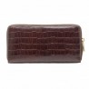 Compagnon en cuir aspect croco KATANA chocolat | Portefeuille femme tout-en-un grand format pratique pas cher Compagnon en cuir aspect croco KATANA chocolat | Portefeuille femme tout-en-un grand format pratique pas cher