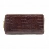 Compagnon en cuir aspect croco KATANA chocolat | Portefeuille femme tout-en-un grand format pratique pas cher Compagnon en cuir aspect croco KATANA chocolat | Portefeuille femme tout-en-un grand format pratique pas cher