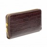 Compagnon en cuir aspect croco KATANA chocolat | Portefeuille femme tout-en-un grand format pratique pas cher Compagnon en cuir aspect croco KATANA chocolat | Portefeuille femme tout-en-un grand format pratique pas cher