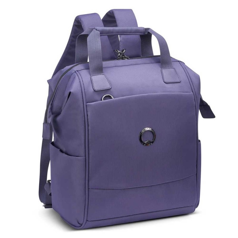Sac à dos femme DELSEY "Montrouge" 13,3" lavande | Sac ordinateur portable PC sécurisé violet original pas cher