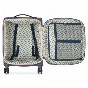 Valise cabine extensible DELSEY "Montrouge" violet | Bagage petite taille femme élégant semi-rigide léger marque pas cher