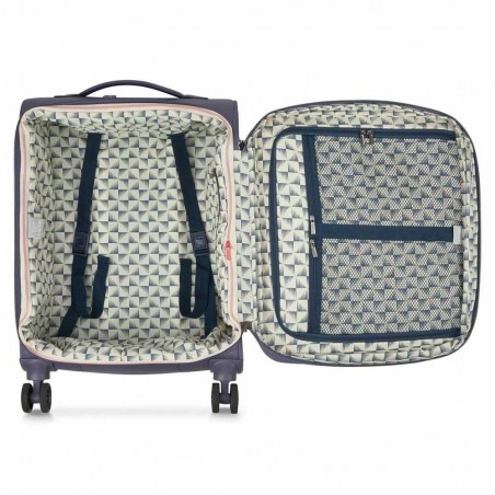 Valise cabine extensible DELSEY "Montrouge" violet | Bagage petite taille femme élégant semi-rigide léger marque pas cher