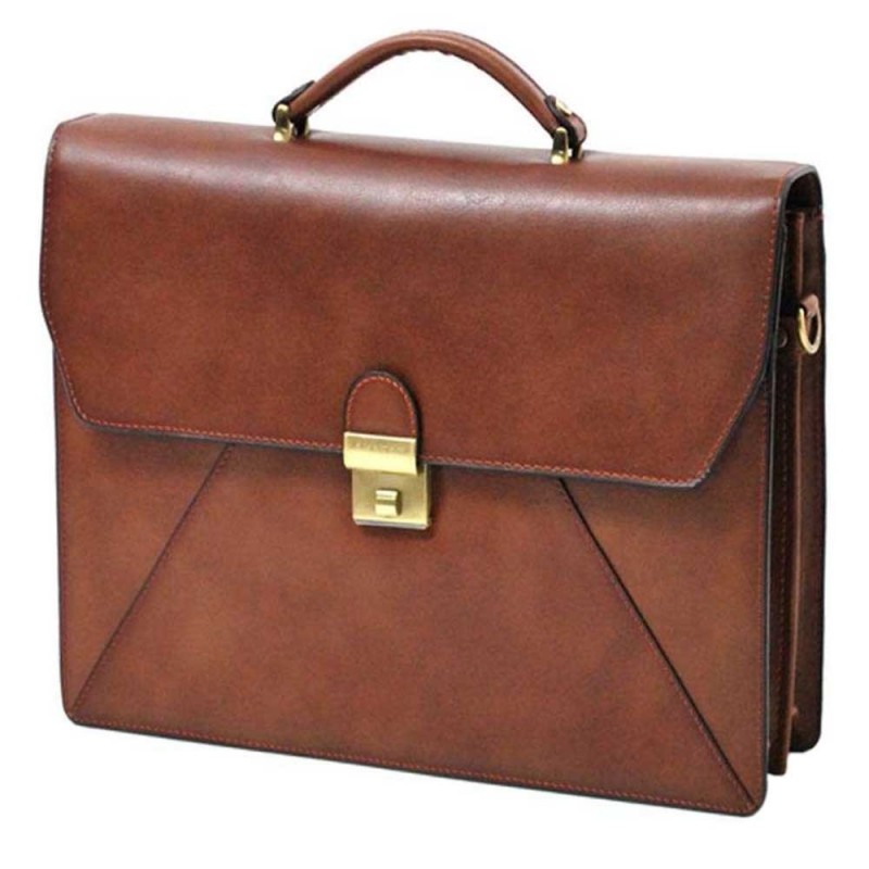 Cartable homme en cuir 2 soufflets KATANA marron