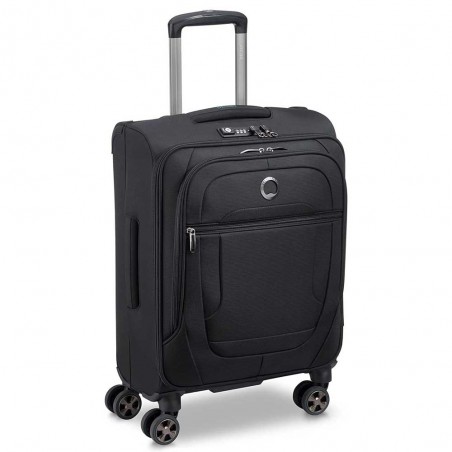 Valise cabine souple DELSEY "Helium DLX" noir | Bagage petit format qualité marque française pas cher