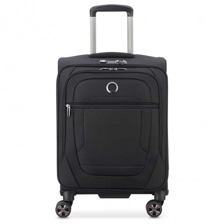 Valise cabine souple DELSEY "Helium DLX" noir | Bagage petit format qualité marque française pas cher