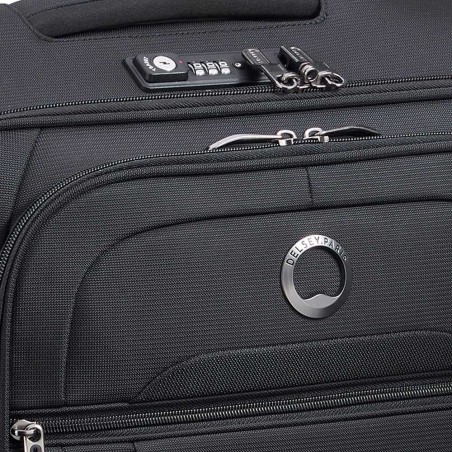 Valise cabine souple DELSEY "Helium DLX" noir | Bagage petit format qualité marque française pas cher