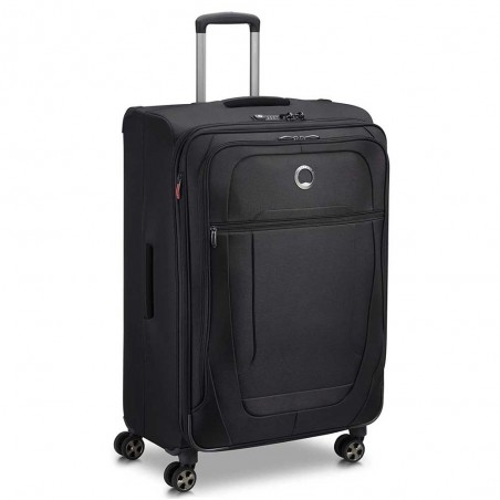 Valise soute 78cm extensible DELSEY "Helium DLX" noir | Bagage grande taille séjour 3 semaines pas cher qualité marque française