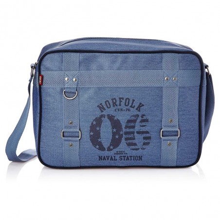 Sac reporter junior IKKS "Norfolk" bleu | Besace enfant ado marque qualité style US Navy pas cher Sac reporter junior IKKS "Norfolk" bleu | Besace enfant ado marque qualité style US Navy pas cher