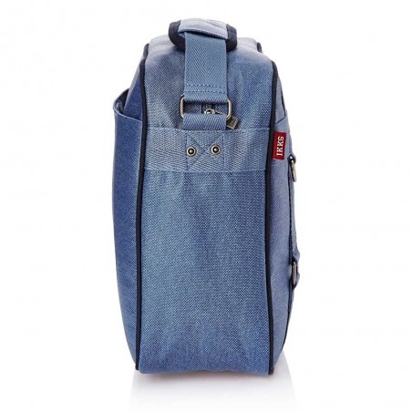 Sac reporter junior IKKS "Norfolk" bleu | Besace enfant ado marque qualité style US Navy pas cher