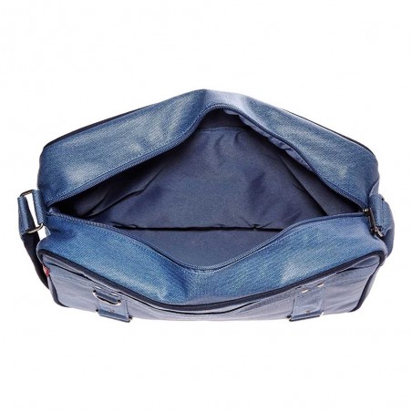 Sac reporter junior IKKS "Norfolk" bleu | Besace enfant ado marque qualité style US Navy pas cher