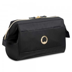Trousse de toilette DELSEY "Montrouge" noir | Grande trousse beauté de voyage femme qualité luxe