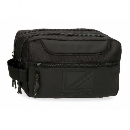 Trousse de toilette PEPE JEANS "Bromley" noir | Nécessaire de voyage homme tendance 2 compartiments pas cher marque