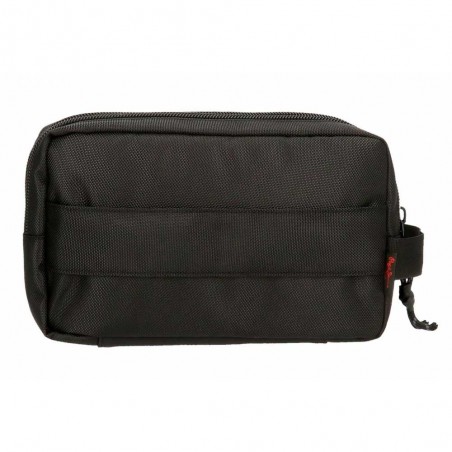 Trousse de toilette PEPE JEANS "Bromley" noir | Nécessaire de voyage homme tendance 2 compartiments pas cher marque