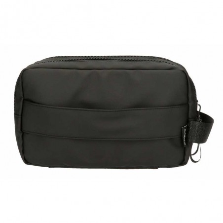 Trousse de toilette PEPE JEANS "Hoxton" noir | Nécessaire de voyage homme tendance 2 compartiments pas cher marque