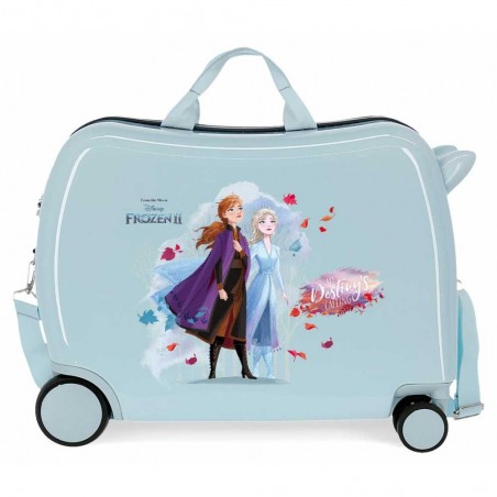 Valise trotteur LA REINE DES NEIGES "Destiny is calling" bleu ciel | Bagage enfant fille ludique pratique cabine avion Disney