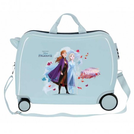 Valise trotteur LA REINE DES NEIGES "Destiny is calling" bleu ciel | Bagage enfant fille ludique pratique cabine avion Disney