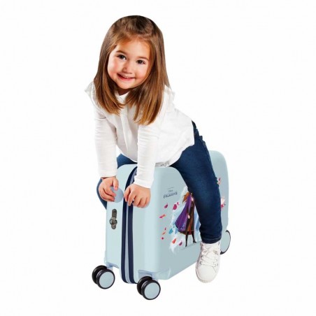 Valise trotteur LA REINE DES NEIGES "Destiny is calling" bleu ciel | Bagage enfant fille ludique pratique cabine avion Disney