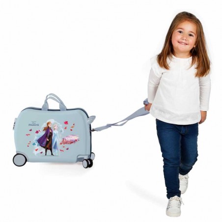 Valise trotteur LA REINE DES NEIGES "Destiny is calling" bleu ciel | Bagage enfant fille ludique pratique cabine avion Disney