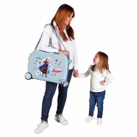 Valise trotteur LA REINE DES NEIGES "Destiny is calling" bleu ciel | Bagage enfant fille ludique pratique cabine avion Disney