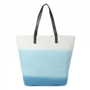 Sac shopping LES TROPEZIENNES "Haïti" bleu | Grand cabas femme tie and dye pas cher