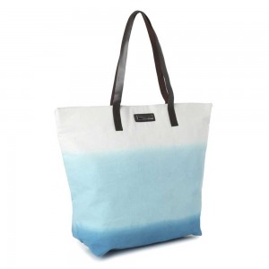 Sac shopping LES TROPEZIENNES "Haïti" bleu | Grand cabas femme tie and dye pas cher