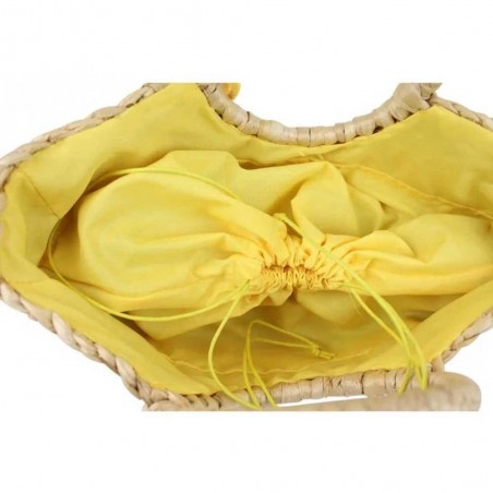 Panier de plage LES TROPEZIENNES "Camana" jaune | Petit panier femme porté main pas cher original