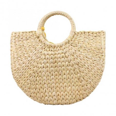 Panier de plage LES TROPEZIENNES "Camana" jaune | Petit panier femme porté main pas cher original