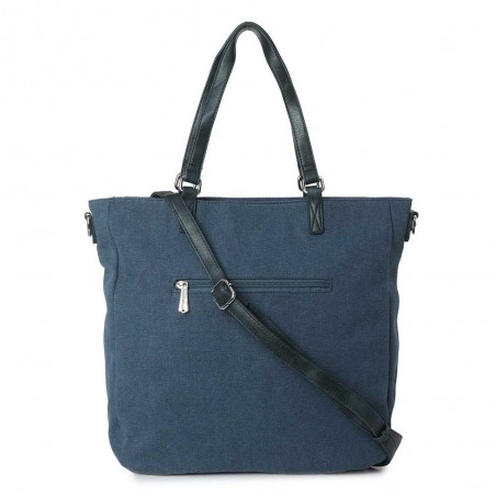 Sac shopping LES TROPEZIENNES "Molène" bleu | Grand cabas femme tote bag pas cher