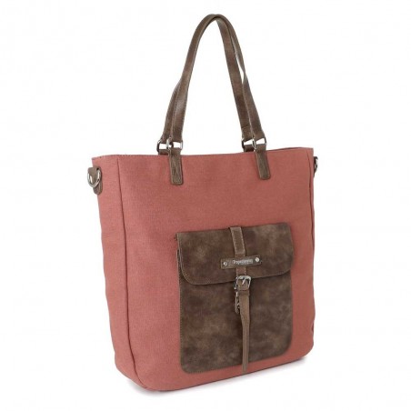 Sac shopping LES TROPEZIENNES "Molène" rouge | Grand cabas femme tote bag pas cher