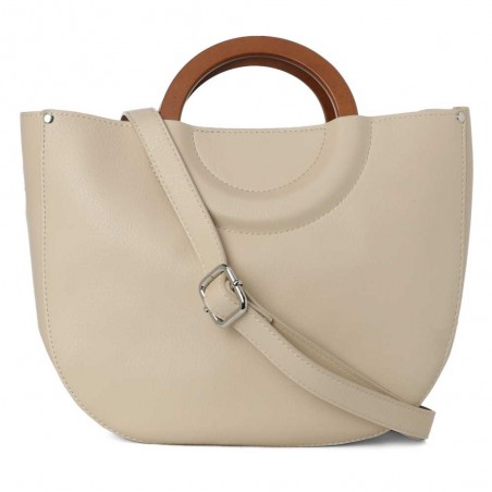 Sac à main LES TROPEZIENNES "Phuket" beige | Sac femme bandoulière original pas cher