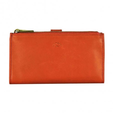 Portefeuille femme medium en cuir KATANA orange | Porte-monnaie porte-cartes femme taille moyenne pratique pas cher Portefeuille femme medium en cuir KATANA orange | Porte-monnaie porte-cartes femme taille moyenne pratique pas cher