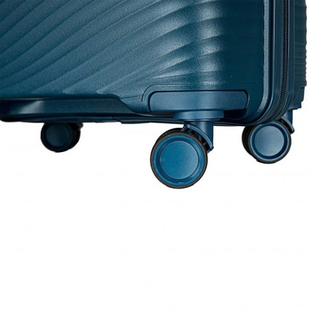 Valise cabine 4 roues HORIZON "Fancy" bleu foncé | Bagage petite taille court séjour