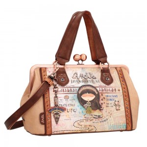Sac à main fermoir vintage ANEKKE "Menire" | Sac style rétro femme printemps été élégant original pas cher