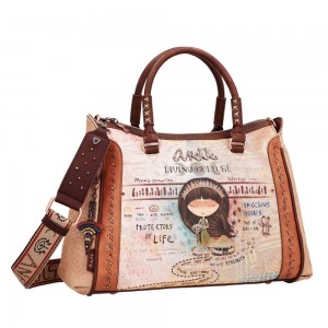 Sac à main anses courtes ANEKKE "Menire" | Sac porté main épaule rétro femme printemps été élégant original pas cher
