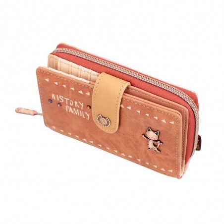 Portefeuille compact zippé femme ANEKKE "Menire" | Compagnon porte-monnaie porte-cartes moyen format original pas cher