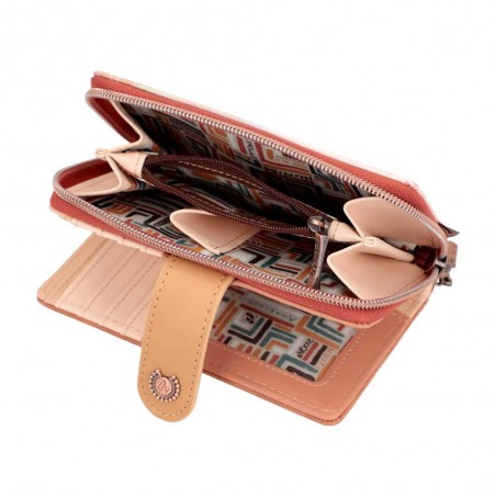 Portefeuille compact zippé femme ANEKKE "Menire" | Compagnon porte-monnaie porte-cartes moyen format original pas cher Portefeuille compact zippé femme ANEKKE "Menire" | Compagnon porte-monnaie porte-cartes moyen format original pas cher