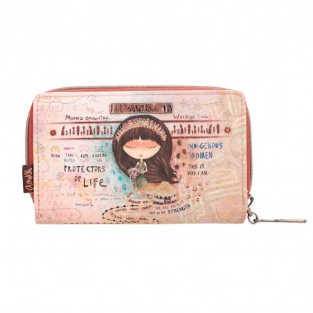 Portefeuille compact zippé femme ANEKKE "Menire" | Compagnon porte-monnaie porte-cartes moyen format original pas cher